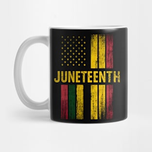 Juneteenth American USA Flag Vintage Mug